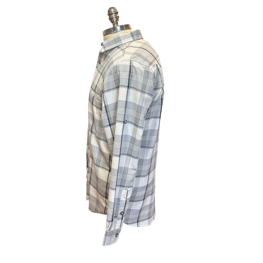 Tilley Men's Travel Shirt Gray Plaid Button-Down Shirt Wrinkle Free Sz. M - Picture 6 of 10